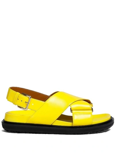 Shop Marni Fussbett Slingback Sandals In Yellow