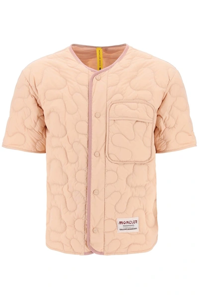 Shop Moncler X Salehe Bembury Short-sleeved Quilted Jacket In Pink