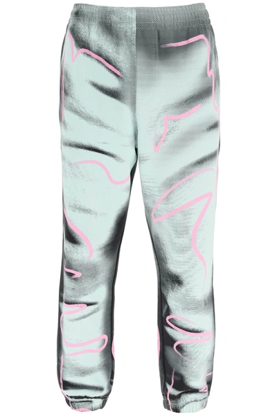 Shop Moschino Shadows & Squiggles Jogger Pants In Light Blue