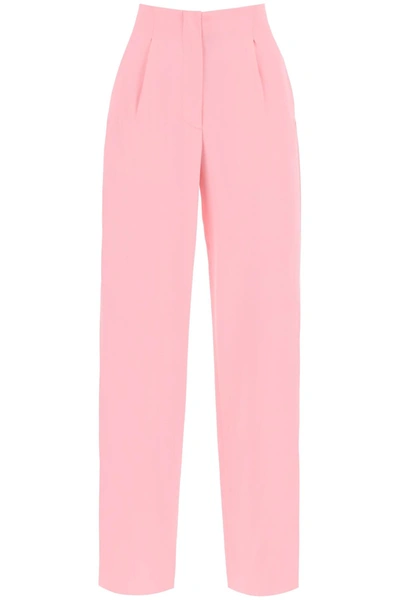 Shop Msgm Fluid Wide-leg Pants In Pink