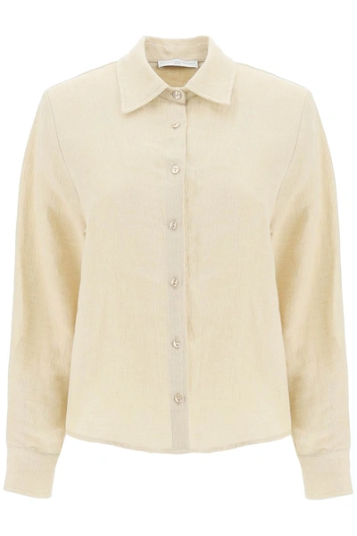 Shop Mvp Wardrobe Malibu Cotton Linen Shirt In Beige