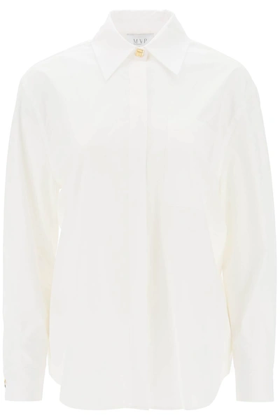 Shop Mvp Wardrobe Matteotti Cotton Shirt In White
