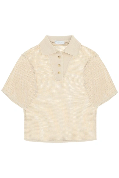 Shop Mvp Wardrobe Pfeiffer Stretch Knit Polo Shirt In Beige