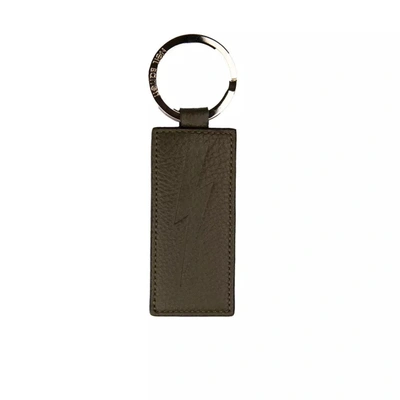 Shop Neil Barrett Green Leather Keychain
