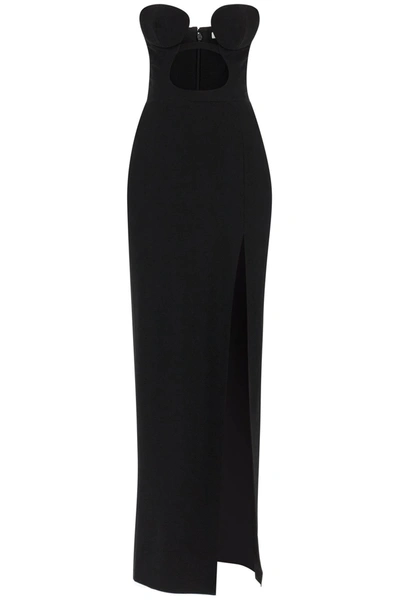 Shop Nensi Dojaka Maxi Bustier Dress With Cut-out In Black