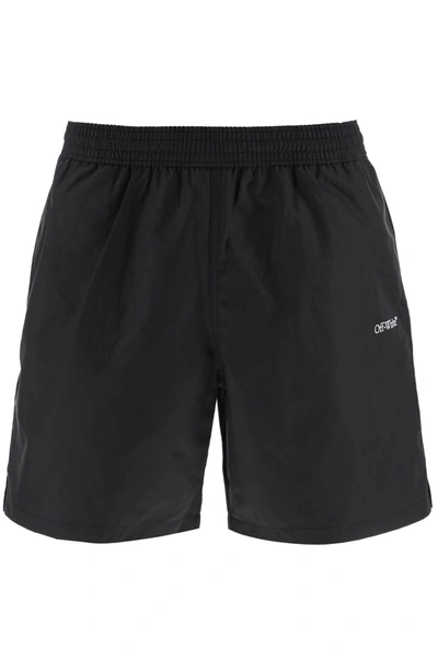 Shop Off-white Arr Surfer Swim Trunks In Black