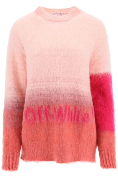 Shop Off-white Helvetica Logo Mohair Sweater In Mixed Colours