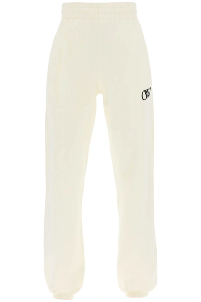 Shop Off-white Joggers With Flocked Logo In White