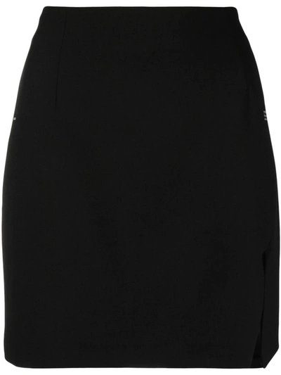 Shop Off-white Slogan-print Miniskirt In Black