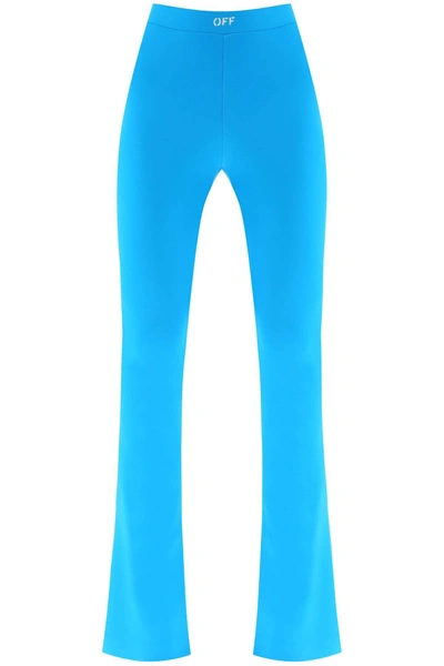 Shop Off-white Techno-jersey Flared Leggings In Light Blue