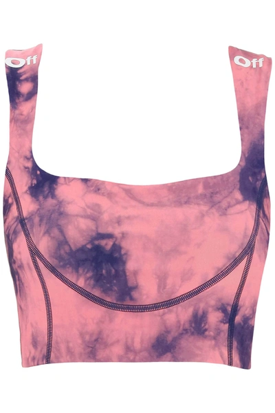 Shop Off-white Tie Dye Sports Bra In Mixed Colours