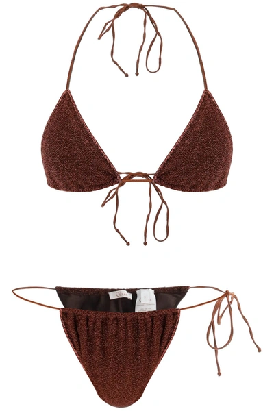 Shop Oseree Lumière Microkini Set In Brown