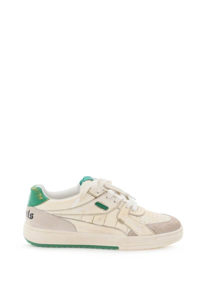 Shop Palm Angels 'university' Leather Sneakers In Mixed Colours