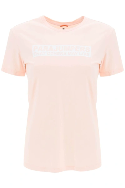 Shop Parajumpers 'box' Slim Fit Cotton T-shirt In Pink