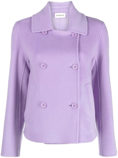 Shop P.a.r.o.s.h Double-breasted Wool-cashmere Jacket In Purple