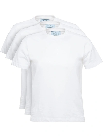 Shop Prada 3 Pack T-shirt Set In White