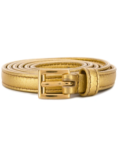 Shop Prada Belt Gold 1 Cm Nappa