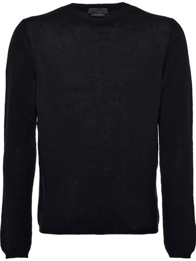 Shop Prada Cashmere Crew Neck Sweater In Black