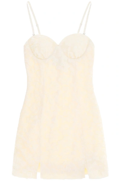 Shop Rotate Birger Christensen Mini Bustier Dress In Jacquard Fabric In White
