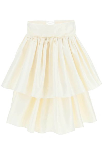 Shop Rotate Birger Christensen Responsible Tiered Mini Dress In White