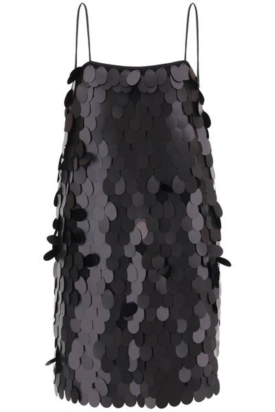 Shop Rotate Birger Christensen Sequined Mini Slip Dress In Black