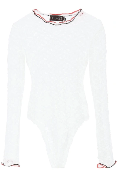 Shop Siedres 'dixie' Stretch Lace Bodysuit In White