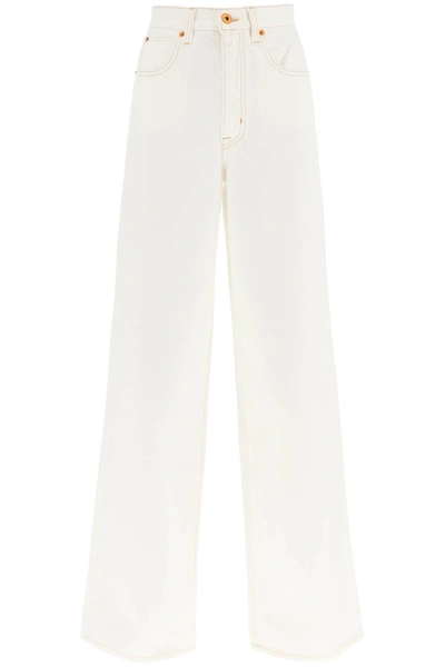 Shop Slvrlake 'eva' Wide Leg High Waist Jeans In White