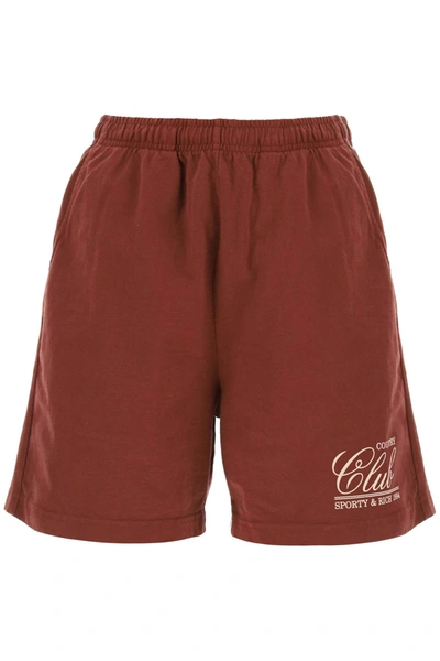 Shop Sporty And Rich Sporty Rich '94 Country Club' Gym Shorts In Brown