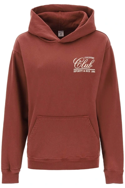 Shop Sporty And Rich Sporty Rich '94 Country Club' Hoodie In Brown