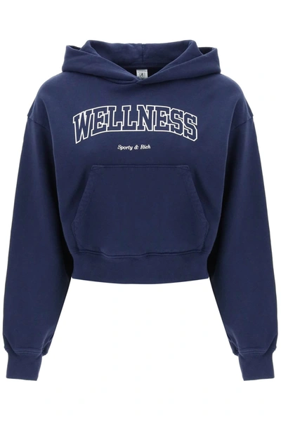 Shop Sporty And Rich Sporty Rich Wellness Cropped Hoodie In Blue