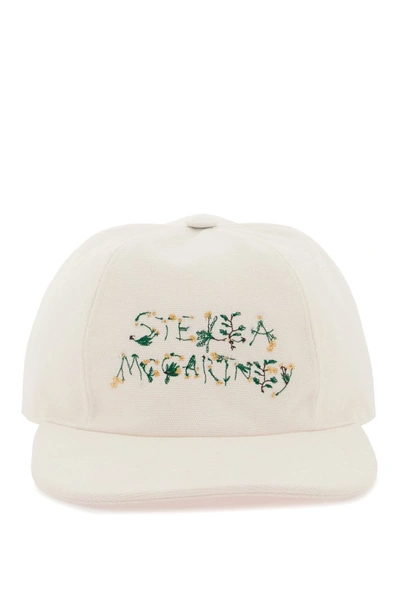 Shop Stella Mccartney Baseball Cap With Embroidered Logo In White