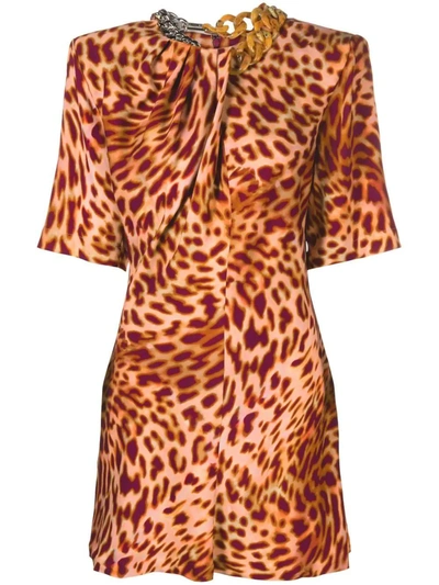 Shop Stella Mccartney Leopard-print Mini Dress Feminine