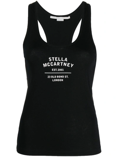 Shop Stella Mccartney Logo-print Racerback Vest Top In Black,white