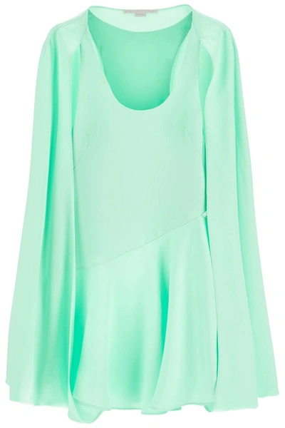 Shop Stella Mccartney Mini Cape Dress In Green