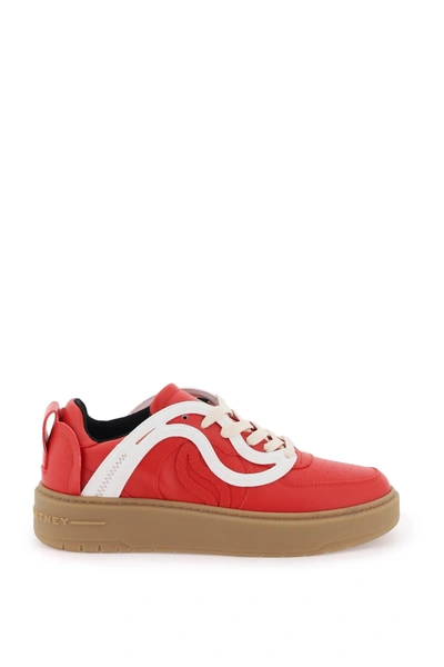 Shop Stella Mccartney S-wave Low-top Sneakers In Red