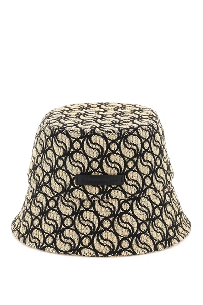 Shop Stella Mccartney S-wave Woven Straw Bucket Hat In Mixed Colours