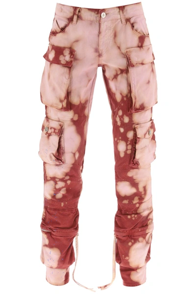 Shop Attico 'essie' Slim-fit Tie-dye Cargo Pants In Mixed Colours