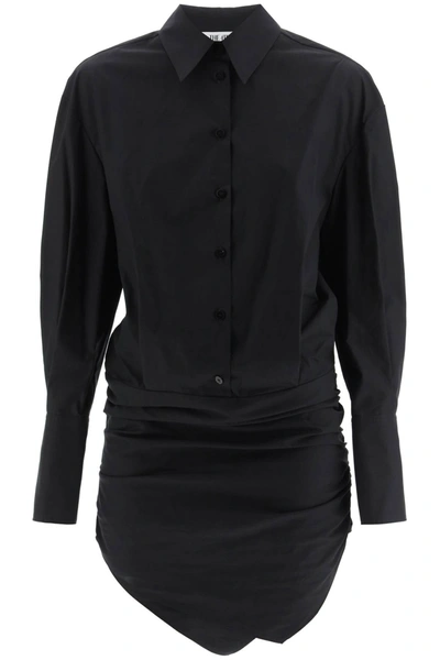 Shop Attico 'hatty' Mini Shirt Dress In Black