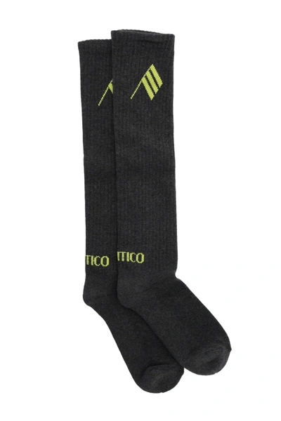 Shop Attico Logo Short Sports Socks In Mixed Colours