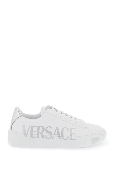 Shop Versace 'greca' Sneakers With Logo In Mixed Colours