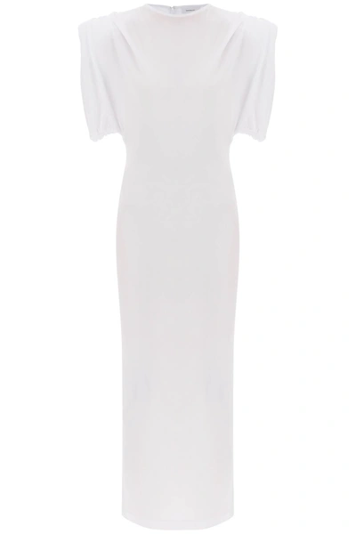 Shop Wardrobe.nyc Midi Sheath Dress With Structured Shoulders In White