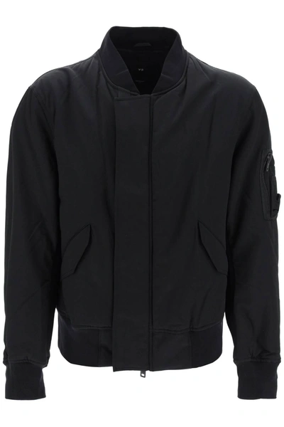 Shop Y-3 Technical Twill Bomber Jacket In Black