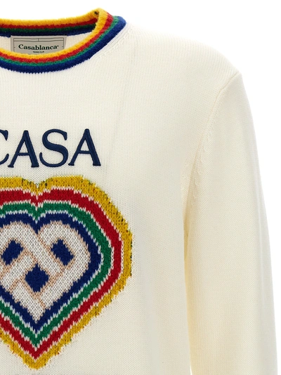 Shop Casablanca Logo Embroidery Sweater Sweater, Cardigans White