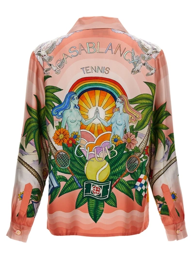 Shop Casablanca Paix Et Amour Tennis Club Shirt, Blouse Multicolor
