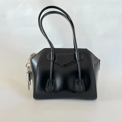 Pre-owned Givenchy Black Mini Antigona Lock Handbag