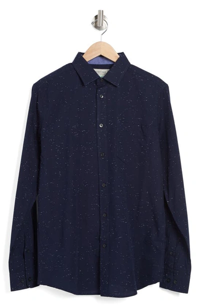Shop Report Collection Cotton Neppy Button-up Shirt In Navy