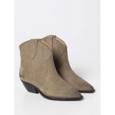 Shop Isabel Marant Women Dewina Suede Cowboy Ankle Boots In Gray
