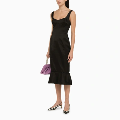 Shop Marni Black Sheath Dress With Ruffle Women
