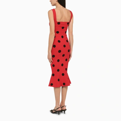 Shop Marni Red Polka Dot Sheath Dress Women