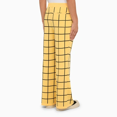 Shop Marni Yellow Trousers With Check Pattern Men